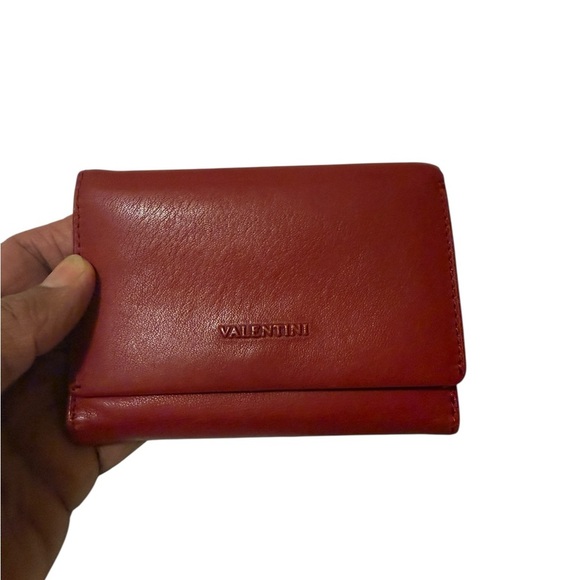 Valentini Red Italian Leather Wallet - Picture 1 of 6